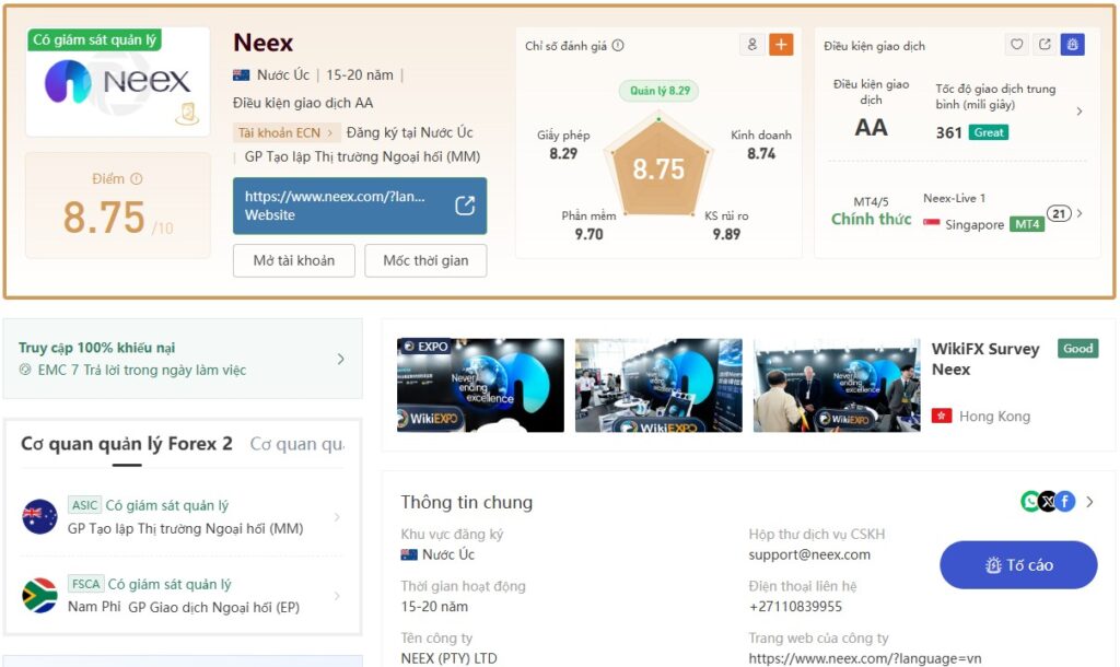 Sàn Neex Scam tại Việt Nam nhưng vẫn được điểm cao trên WikiFX Sàn Neex Scam tại Việt Nam nhưng vẫn được điểm cao trên WikiFX
